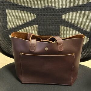 Portland Leather Goods Grizzly Mini Crossbody Tote w/Classic Snap Closure